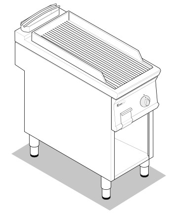 Gas-Grillplatte gerillt TI900