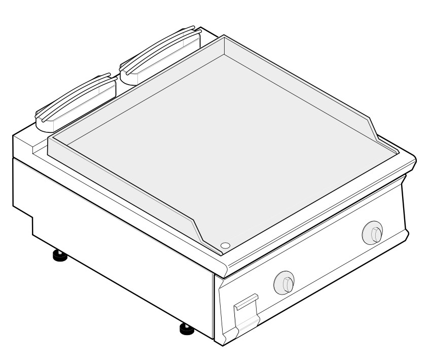 Elektro-Grillplatte glatt Tisch TI740 / 800